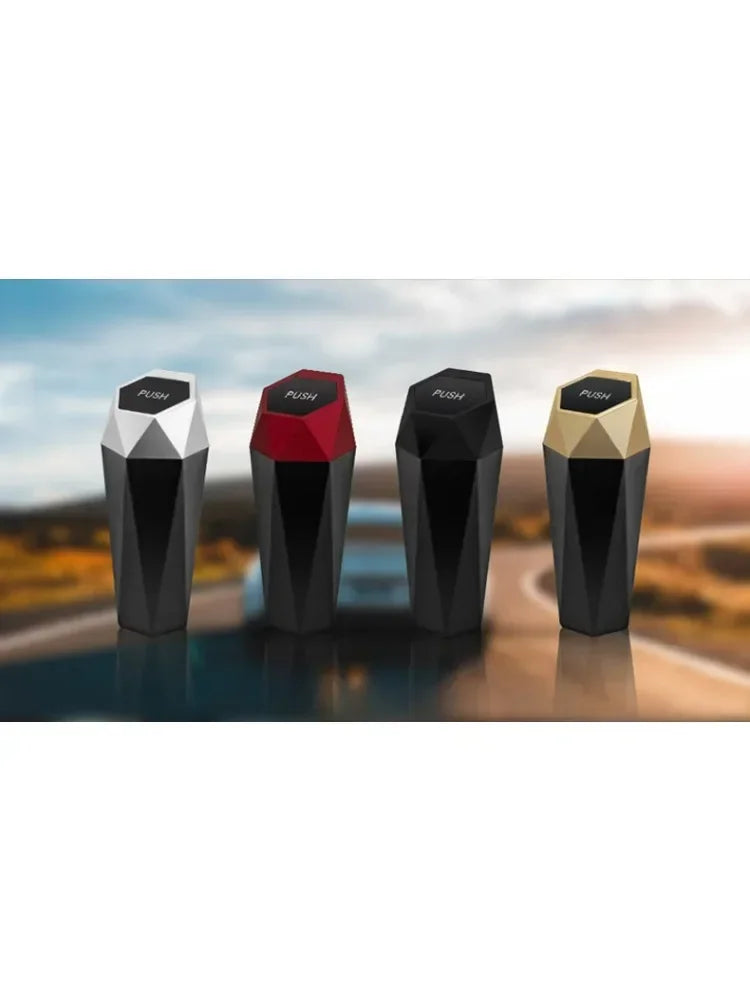 Mini Car Trash Can Portable Dustbin with Lid Leak-proof Auto Trash Bin for Automotive Home Bedroom Office Garbage Storage Box