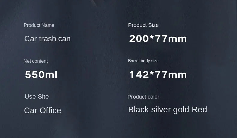 Mini Car Trash Can Portable Dustbin with Lid Leak-proof Auto Trash Bin for Automotive Home Bedroom Office Garbage Storage Box