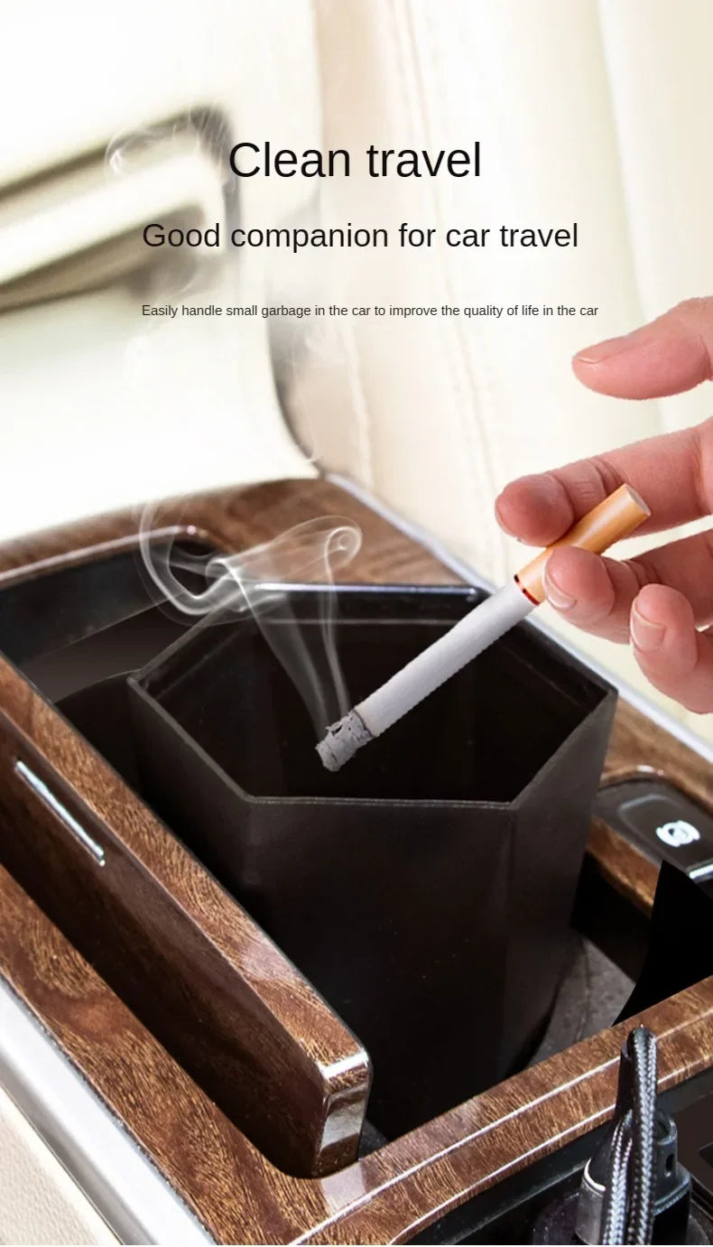 Mini Car Trash Can Portable Dustbin with Lid Leak-proof Auto Trash Bin for Automotive Home Bedroom Office Garbage Storage Box