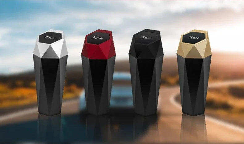 Mini Car Trash Can Portable Dustbin with Lid Leak-proof Auto Trash Bin for Automotive Home Bedroom Office Garbage Storage Box