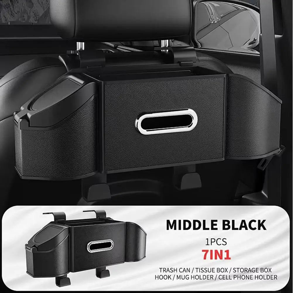 7 In 1 Car Seat Back Cup Holder Storage Box Tissue Box With Hook Auto Backseat Organizer Car Phone Holder For Auto Interior D4I6