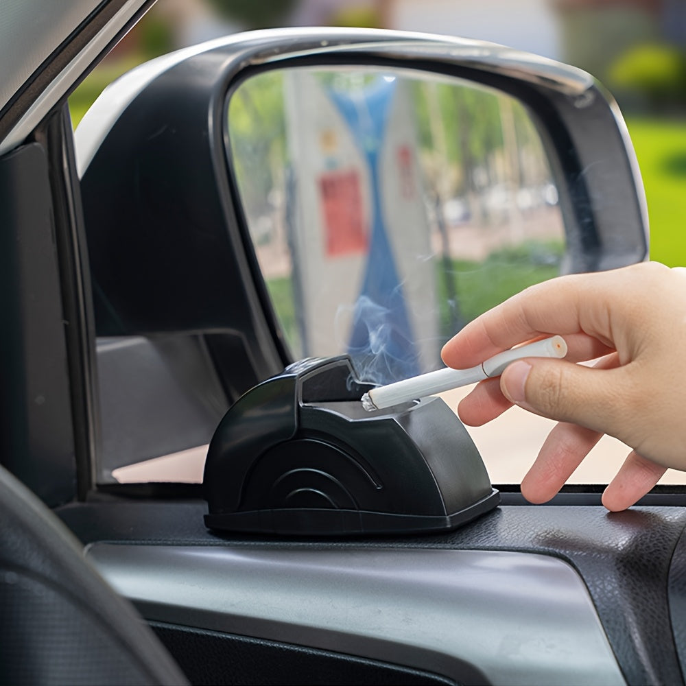 Car Ashtray: It conveniently stores ash and is designed with an openable lid to prevent ash from flying.